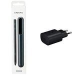 S Pen Pro & EP-TA800N Chargeur de Charge Ultra Rapide 25 W, Port USB de Type C (sans câble), Noir (Lot de 1)