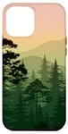 Coque pour iPhone 15 Pro Max Evergreen, go green. montagne. coucher de soleil. terre. vert. mignon