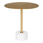 House Nordic Lecco sidobord marmor/mässing Ø51 cm
