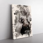 Big Box Art Elephant (5) French Cream Canvas Wall Art Print Ready to Hang Picture, 76 x 50 cm (30 x 20 Inch), Multi-Coloured