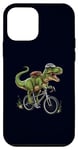 Coque pour iPhone 12 mini T-rex Dinosaure à vélo Dino Cyclisme Biker Rider