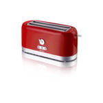 Swan 4 Slice Toaster, Red, Variable Browning Control and Extra Long Slot: 25mm x 250mm, 1200W-1400W, ST10091REDN