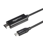 Amazon Basics Câble adaptateur USB-C vers HDMI (compatible Thunderbolt 3) 4K@30 Hz - 180 cm, 1.8 metres, Noir