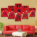 TOPRUN Canvas SLAM DUNK High School Basketball 5 pieces Modern wall art for living room Prints Image Framed Artwork Painting Picture Photos Home decoration