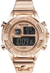 Philipp Plein PWFAA0421 The G.O.A.T. Sort/Rosaguldtonet stål Ø44 mm