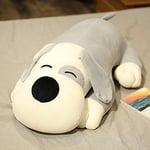 AYLAODI 1Pc 50Cm Lying Dog Stuffed Dog Pillow Cartoon Animal Dog Plush Toy Cute Pillow Bed Cushion Computer Holder Pillow (Grey)