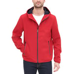 Tommy Hilfiger Men's Hooded Performance Soft Shell Jacket Windbreaker, Tommy Red, M