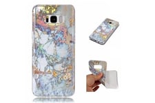 Stack Coque et étui téléphone mobile de protection en tpu motif marbre antichoc pour samsung galaxy s8 - or