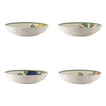 Villeroy & Boch 10-4247-8690 French Garden Modern Fruits Shallow Bowl, Set of 4, 24 cm, Premium Porcelain, White/Coloured