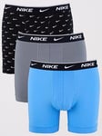 Nike Underwear Mens Everyday Cotton Stretch 3pk Boxer Brief Nos-multi, Multi, Size M, Men