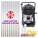 Kiam Gutter Cleaning System KV60-3 3000W Triple Motor Industrial Wet & Dry Vacuum Cleaner & Gutter Pole Kit (40ft (12m))