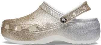 Crocs Femme Classic Platform Clog W Sabot, White/Gold, 43 EU