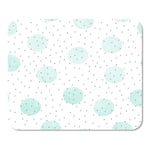 Mousepad Computer Notepad Office Blue of Mint Watercolor Circles and Brush Strokes Home School Game Player Computer Worker Inch