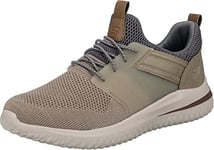 Skechers Men's Delson 3.0 Cicada Sneaker, Taupe Knitted Mesh W Synthetic, 9.5 UK