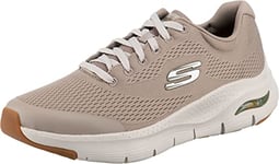Skechers Homme Arch Fit Sneaker, Taupe Textile Synthetic Trim, 45.5 EU