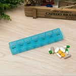 Weekly Pill Box Medicine Organizer Container Blue