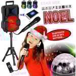 SONO KARAOKÉ ENFANT avec JEU DE LUMIÈRE LED BALL + ENCEINTE + PIEDS + MICROS + USB BLUETOOTH BATTERIE idéal cadeau NOËL