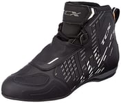 TCX R04D Waterproof Chaussures de Moto pour Hommes, Imperméables et Certifiées avec Membrane T-Dry, Lacets et Fermeture Velcro, Tige en Maille avec Revêtement Thermofusible, Noir/Blanc, 36 EU