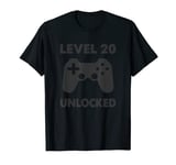 Mens Level 20 Unlocked - Vintage Gaming 20th Birthday Gamer Retro T-Shirt