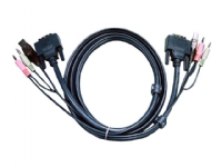 ATEN 2L-7D03UD - Video- / USB / audio-kabel - USB, mini-phone stereo 3.5 mm, DVI-D (hann) til USB, mini-phone stereo 3.5 mm, DVI-D (hann) - 3 m