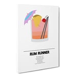 Rum Runner Modern Canvas Wall Art Print Ready to Hang, Framed Picture for Living Room Bedroom Home Office Décor, 24x16 Inch (60x40 cm)