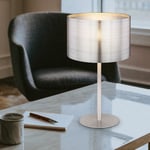 Etc-shop - Lampe de table argentée lampe de chevet lampe de bureau ronde, lampe de table abat-jour aspect métallique lampe de lecture, métal, 1x E14,