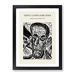 Head Of Van De Velde By Ernst Ludwig Kirchner Exhibition Museum Painting Framed Wall Art Print, Ready to Hang Picture for Living Room Bedroom Home Office Décor, Black A3 (34 x 46 cm)
