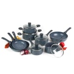 Russell Hobbs COMBO-4836A Blue Marble Non-Stick Complete Cookware Set, 9 Piece