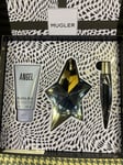 Mugler Angel Refillable Eau de Parfum 50ml Spray + 50ml s/g + 10ml EDP Gift Set