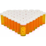 50-pack tomma pillerflaskor med kapsyler, flaskor med receptbelagd medicin, behållare (orange