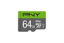 PNY Elite - flash-minneskort - 64 GB - mikroSDXC UHS-I