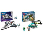 LEGO City Le Vaisseau Interstellaire, Jouet de Construction de l'espace, Cadeau pour Garçons et Fill & City L’Hélicoptère des Urgences Jouet pour Enfants de Construction Créative