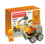 Magformers 717004 Amazing Construction Magnetic Toy. Makes 50 Different Vehicles and Buildings Set, Orange, Grey