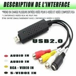 Vidéo Capture Audio Video Usb 2.0 Convertisseur Vhs Numérique Boîtier D'acquisition Capture Video De Magnétoscope Cassettes Vhs C Hi8 Transfert Enregistreur À Dvd Compatible Avec Win 10 S'arêern