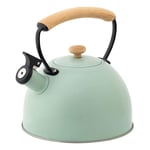 Stove Top Whistling Tea Kettle, 3L Stainless Steel Teapot with Heat-Resistant Handle, Whistling Kettle for Induction Cookers, Gas Stoves (Green)