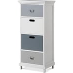 Q-HL Chest Of Drawers Solid Wood Large Organizer Bedside Cabinet With 4 Drawers Storage Unit For Bedroom Hallway Bathroom