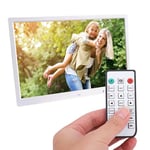 Digital Picture Frame,17" LED Screen 1280 x 800 HD Electronic Photo Frame Album with Remote Controller Support Calendar/Music Video Playback/SD Card/USB/HDMI/3.5mm AUX(White+UK Plug)