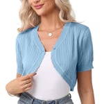 Gyabnw Boléro Femme Chic et Élégant Haut Court Manche Courte Veste Festive Femme Traditionnel Court Cardigan Top Robe Veste Gilet Cardigan pour Mariage Top et Haut de Veste Robe Tenues Femme