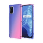 GOGME Case for Realme 7 5G(Not for Realme 7 4G) Case, Gradient Color Ultra-Slim Crystal Clear Anti Smudge Silicone Soft Shockproof TPU + Reinforced Corners Protection Phone Cover (Blue/Pink)