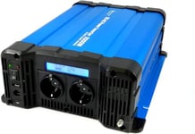 Solartronics Convertisseur de Tension FS2000D 12V 2000/4000 Watt Pur Sinus Bleu avec Affichage