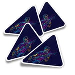 4x Triangle Stickers - Rock Guitar Art Band Music Musician #24116