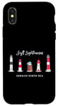 Coque pour iPhone X/XS Sylter Phares allemands de la mer du Nord dessin à la main