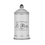 Le Bain White Stoneware Cotton Body Care Swab Bud Jar Bathroom Accessory Storage