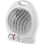 Armo® Fan Heater 2KW Upright Portable Fan Heater Bedroom Home Office Heating Heater With Thermostat (White)