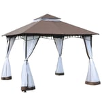 Garden Gazebo Wedding Canopy Shelter Mesh Square Party 3 x 3m