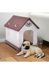 Elevated Plastic Dog House with Wire Door