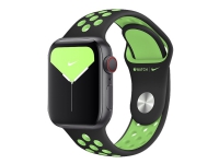 Apple 40mm Nike Sport Band - KlocKräm för smart klocka - storlek S/M och M/L - svart/kalkblast - för Watch (38 mm, 40 mm, 41 mm)