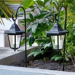 GardenKraft 18229 Lot de 2 lanternes LED à énergie Solaire Style Croco pour entraîneur de Jardin Résistant aux intempéries Hauteur 70 cm
