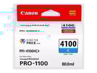 Canon Pfi-4100 C - 80 Ml - Cyan - Original - Hängande Låda - Bläcktank - För Imageprograf Pro-1100