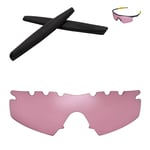Walleva Pink Vented Replacement+Black Earsocks for Oakley M Frame Strike